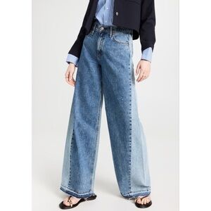 Rag & Bone Sofie Two-Tone Wide-Leg Jeans Blue 25